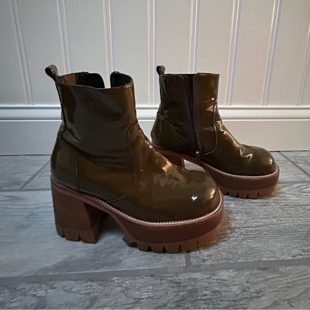 Jeffrey Campbell Quavo Boot in Patent Green